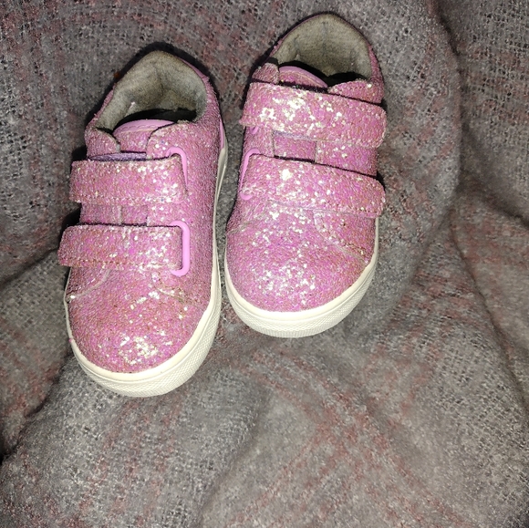 🌻5/$10 Cat and Jack pink sparkly girls toddler shoes - Picture 1 of 4